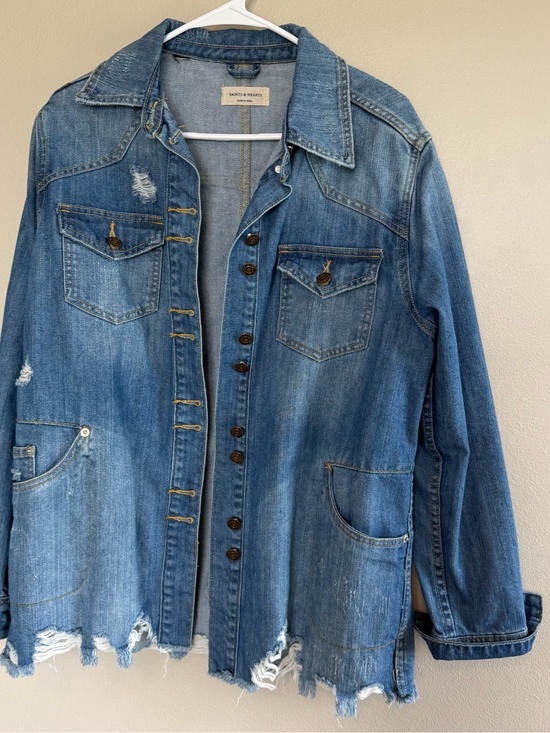 Sanctuary Jackets & Blazers - Sanctuary Blue Distressed Denim Jean Jacket